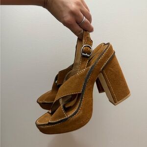 Brown Suede Bronx Heels (Size 39)
